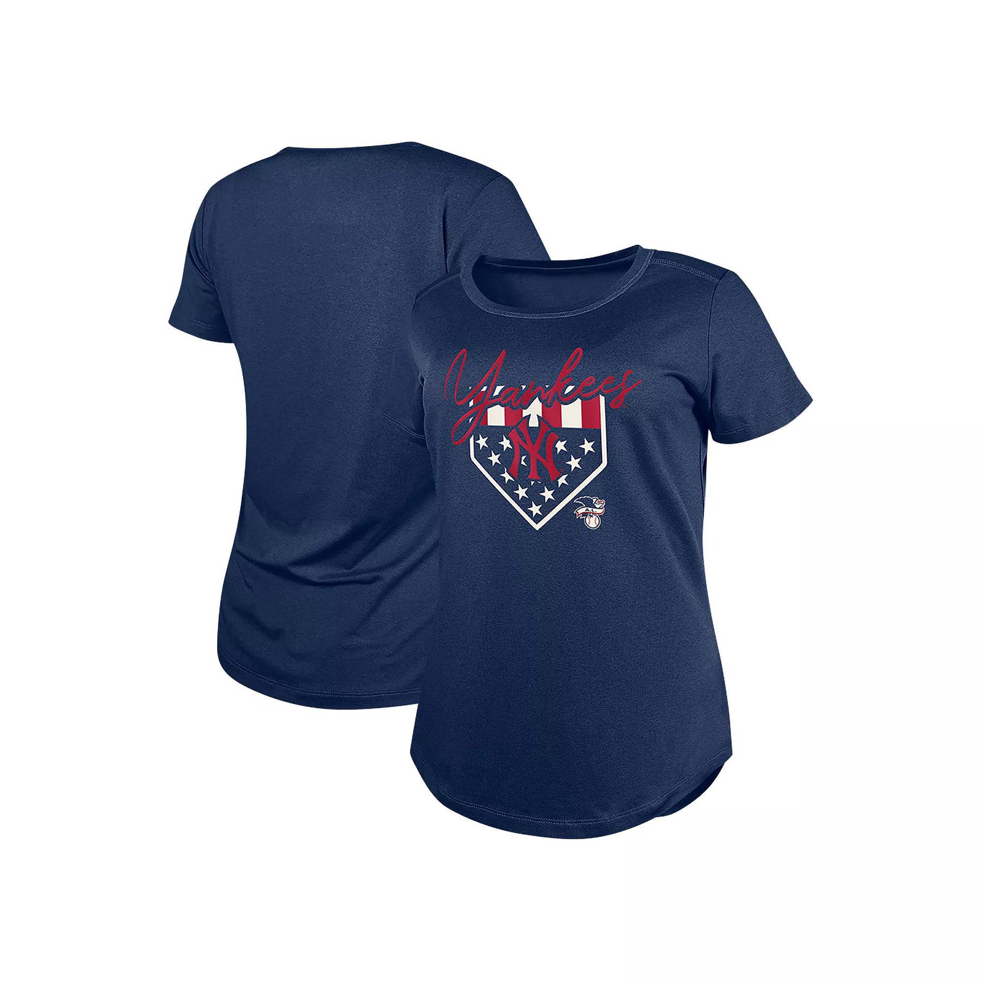 Women's New Era Navy Atlanta Braves Americana T-Shirt, Size: Small, Blue Product Image