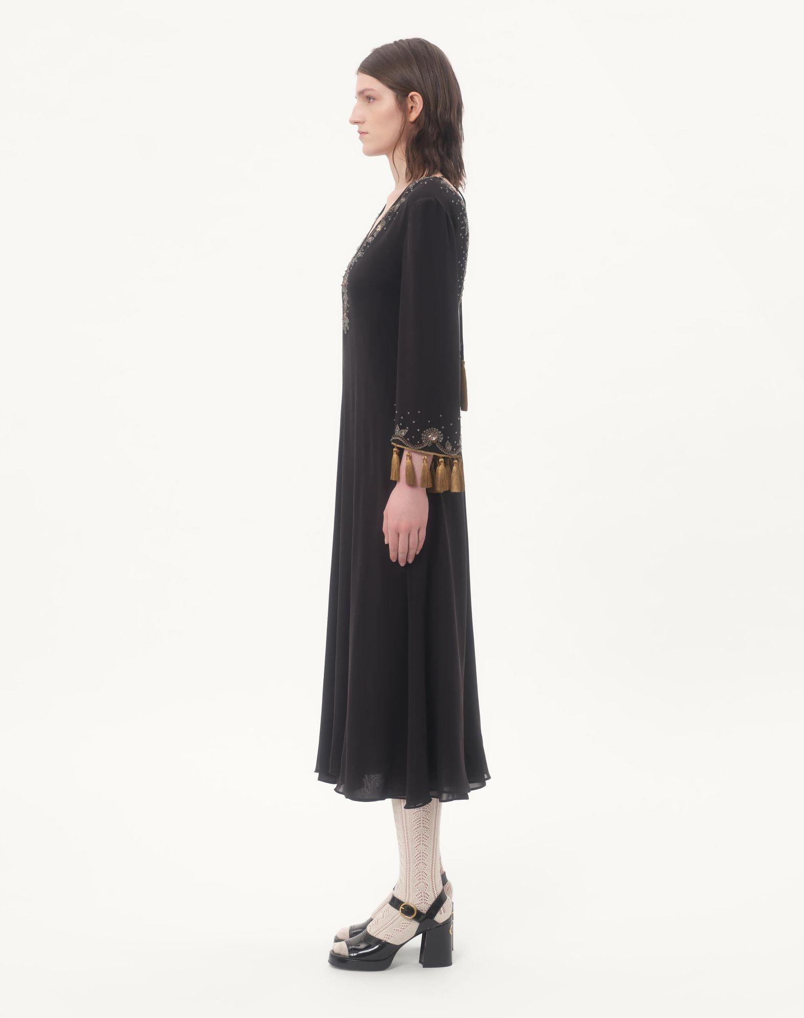 Embroidered Light Georgette Midi Dress Product Image