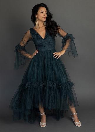 Haisley Impact Dress in Deep Spruce Female Product Image