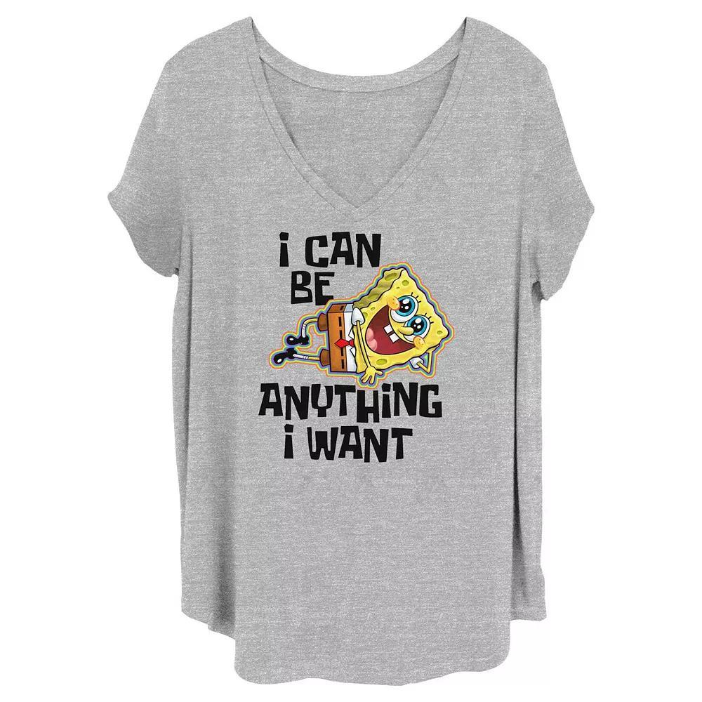 Juniors' Plus Size SpongeBob SquarePants And Patrick Riding Card Graphic Tee, Women's, Size: 4XL, Grey Gray Product Image