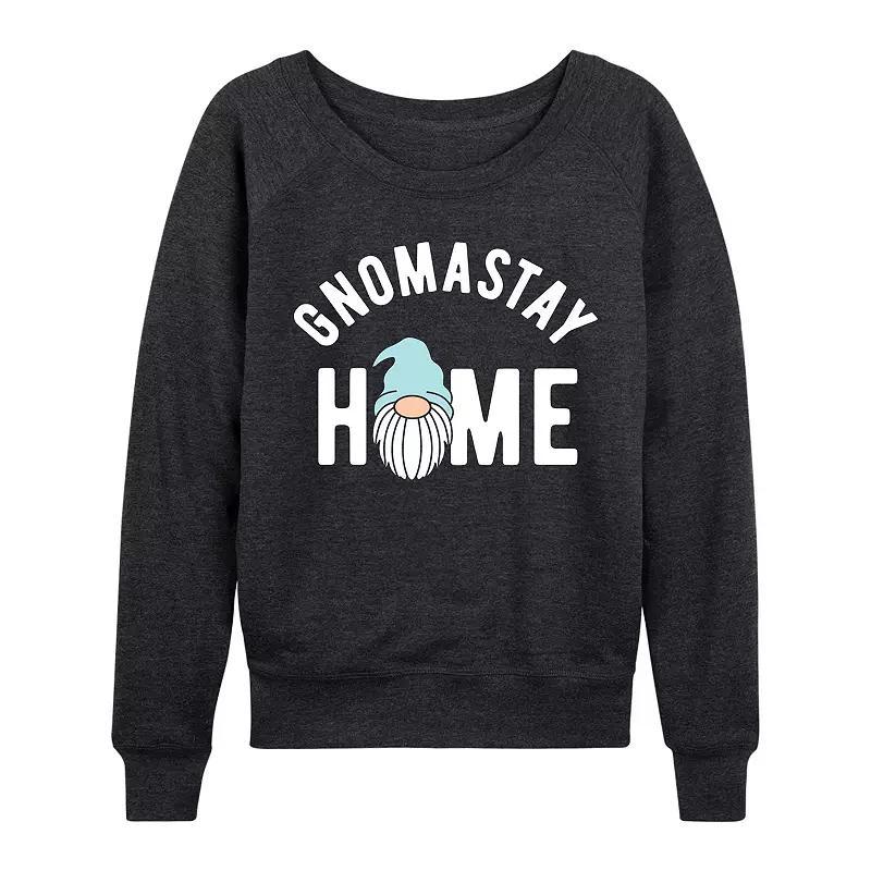 Womens Gnomastay Home French Terry Long Sleeve Tee Heather Grey Product Image