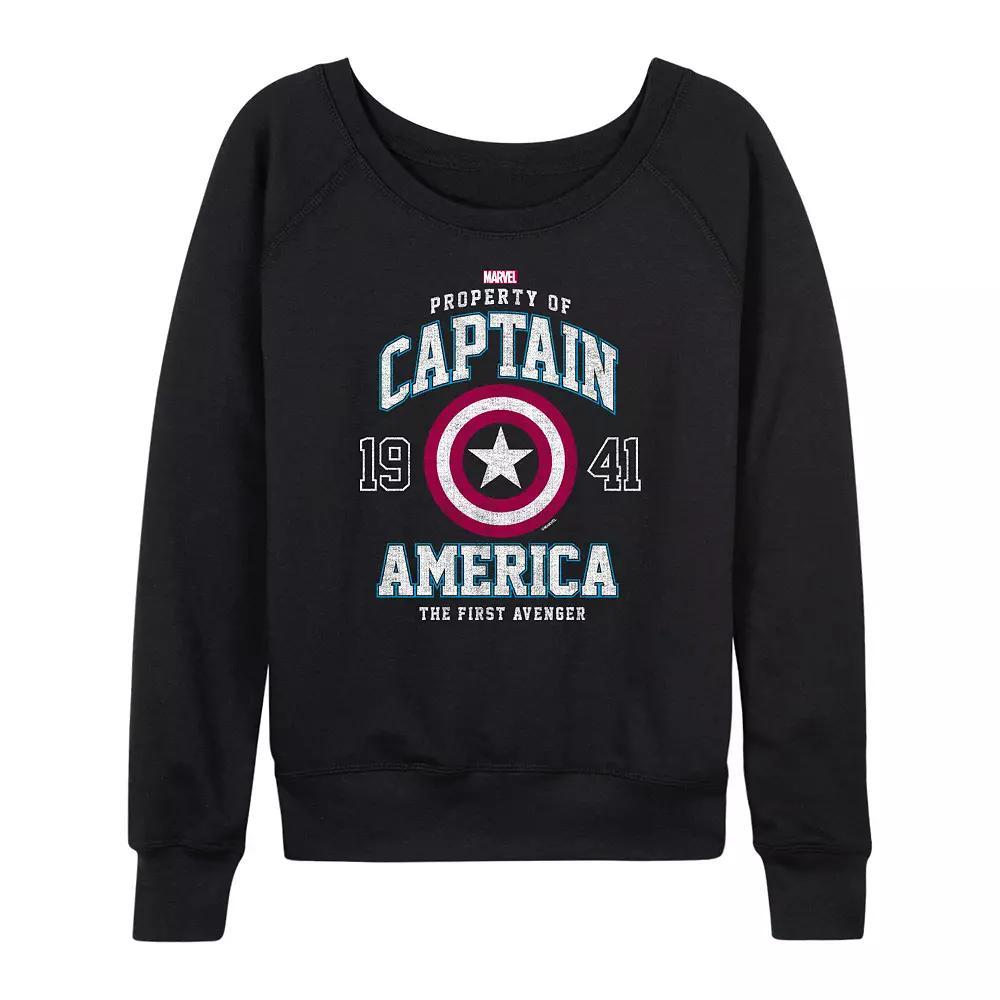 Womens Marvel Captain America Collegiate French Terry Long Sleeve Tee Product Image