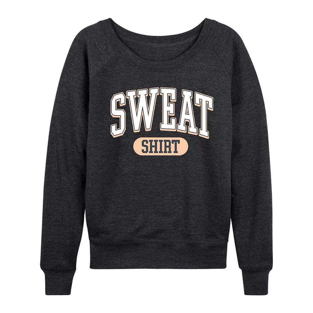 Womens Sweat Shirt French Terry Long Sleeve Tee Grey Indigo Product Image