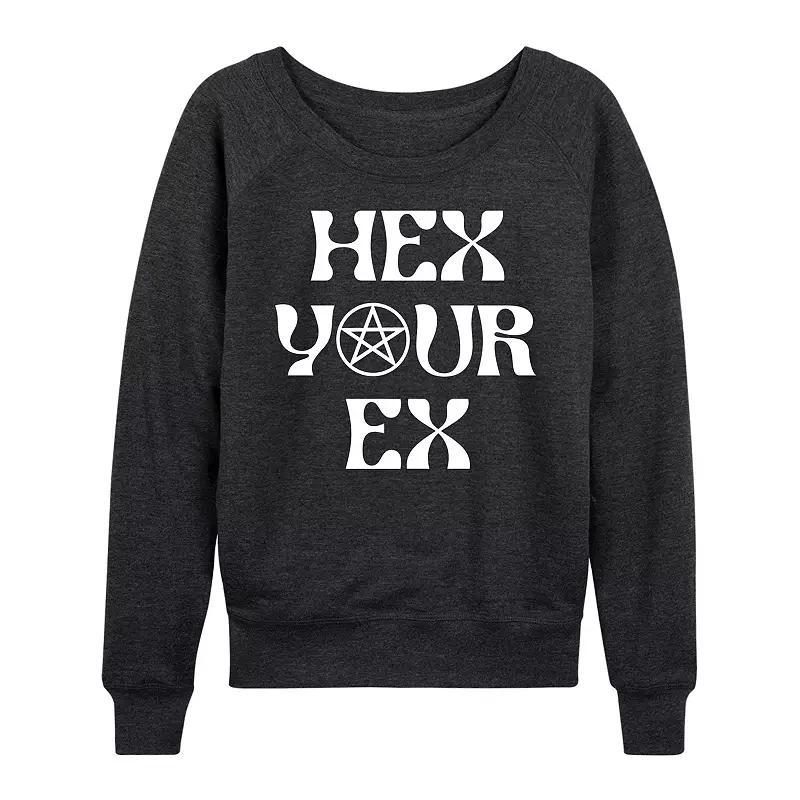 Womens Hex Your Ex French Terry Long Sleeve Tee Grey Blue Product Image