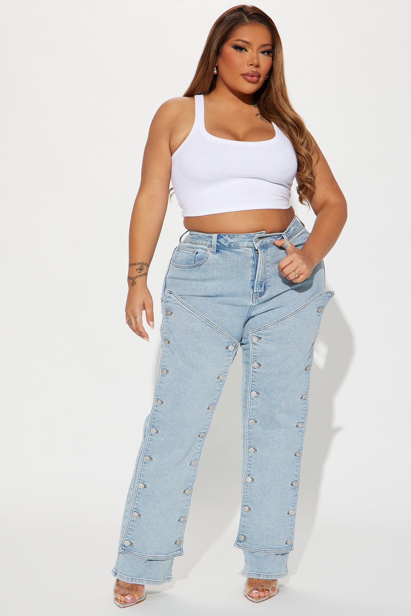 Sticking With It Stretch Straight Leg Jeans - Light Wash Product Image