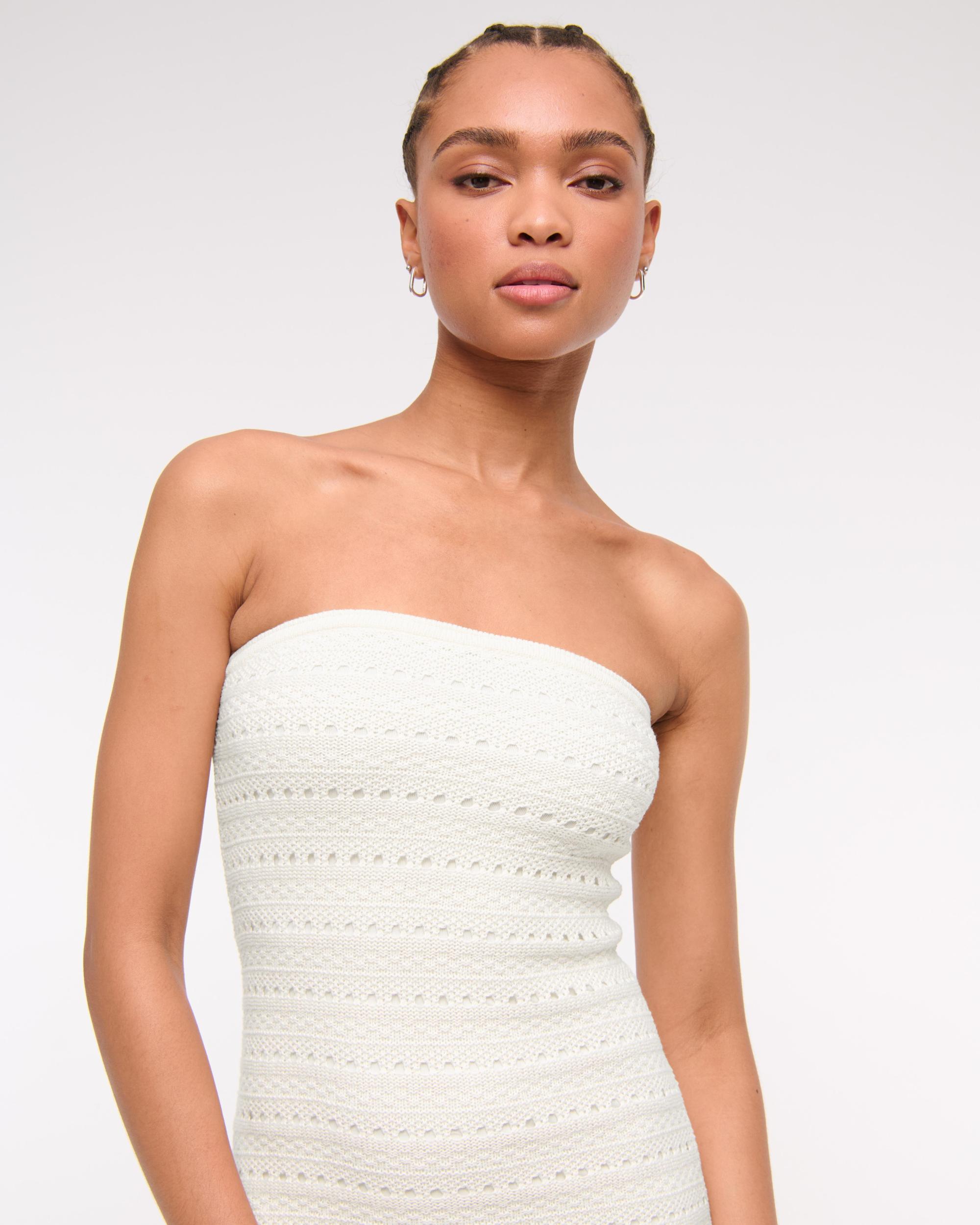 Strapless Crochet-Style Maxi Dress Product Image