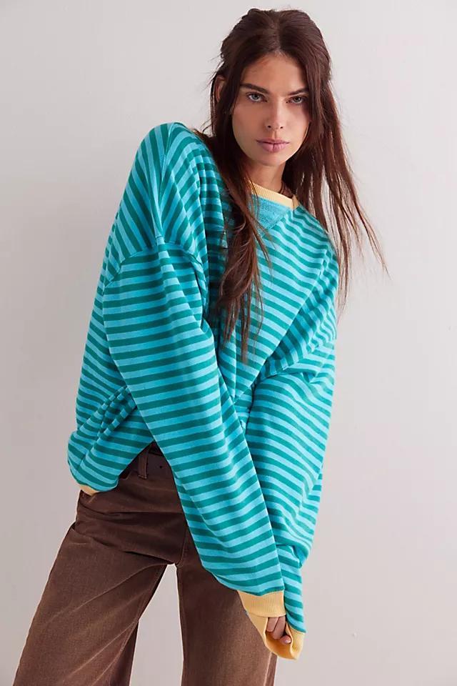 Classic Striped Oversized Crewneck Product Image
