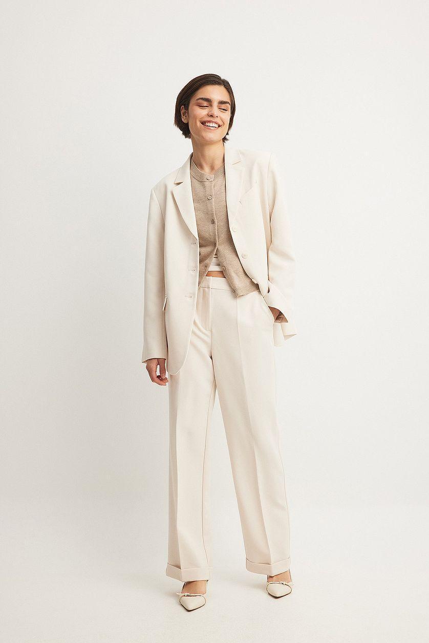 Tailored Mid Waist Suit Pants Product Image