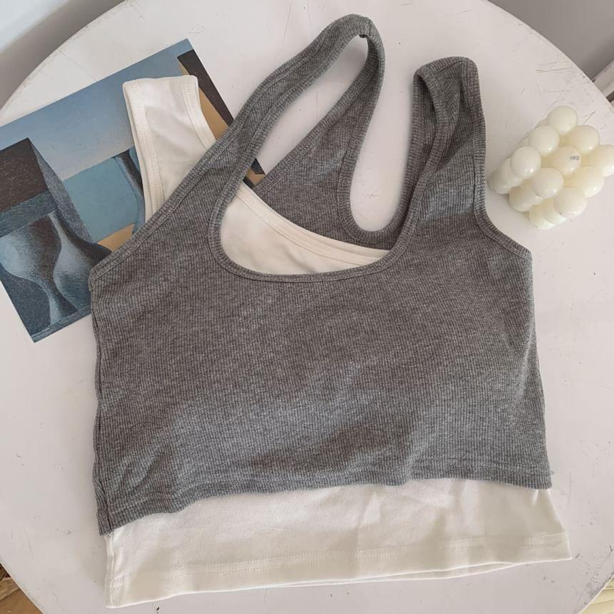 Mock Two Piece Padded Tank Top Product Image