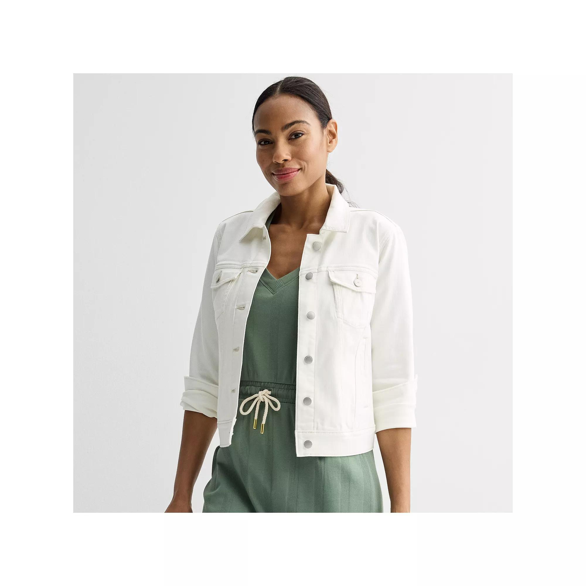 Women's Sonoma Goods For Life® Denim Jacket, Size: Medium, White Product Image