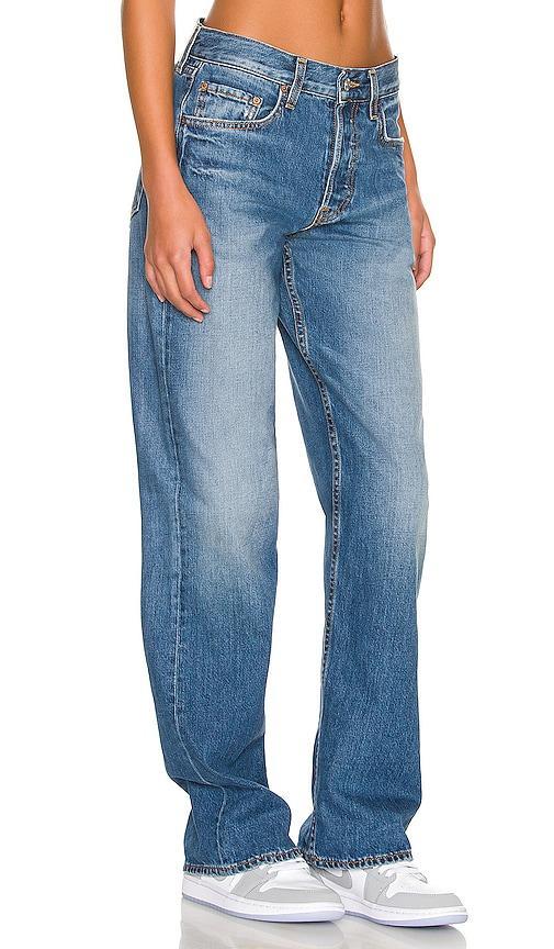 GRLFRND Bella Low Rise Boyfriend in Blue. Size 26, 27, 28, 29, 32. Product Image
