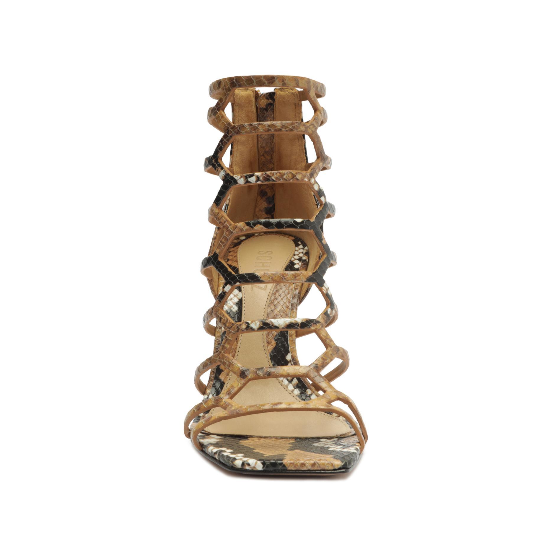 Julianna Snake-Embossed Leather Sandal Product Image