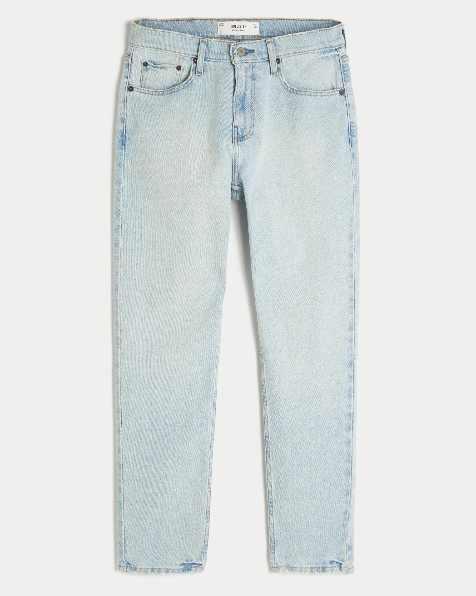 Light Wash Athletic Skinny Jeans Product Image