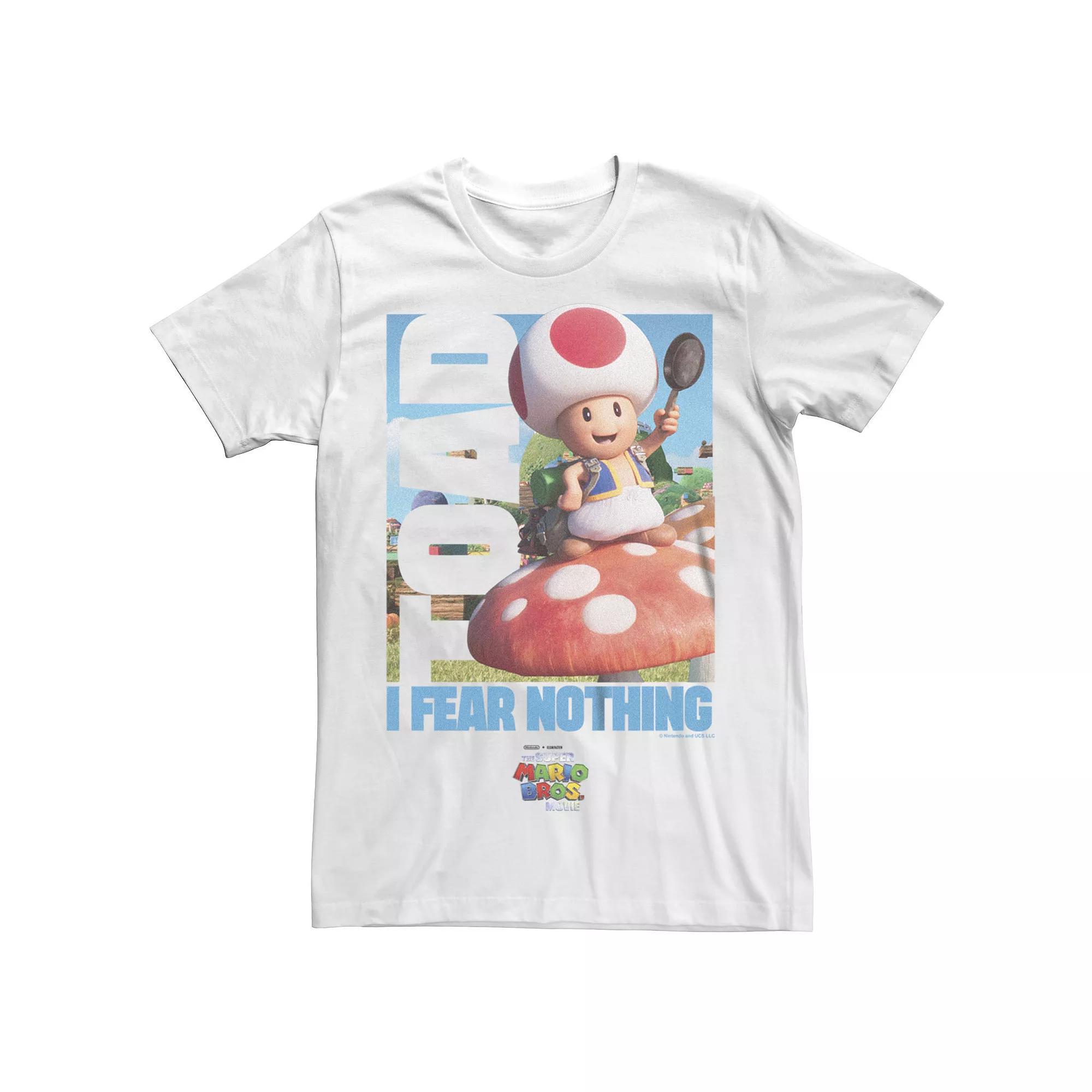 Big & Tall The Super Mario Bros. Movie Toad I Fear Nothing Mushroom Graphic Tee, Men's, Size: 3XL Tall, White Product Image