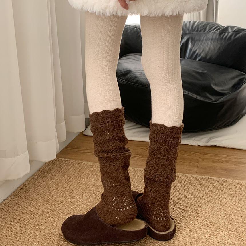Plain Crochet Crew Socks Product Image