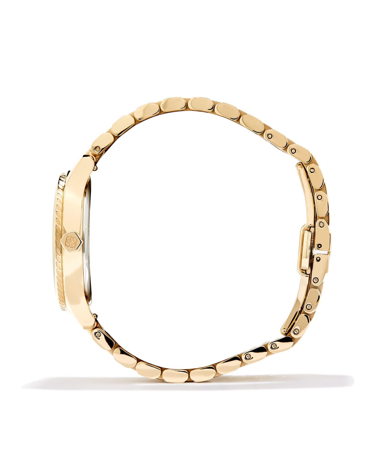 Alex Gold Tone Stainless Steel 35mm Watch in Light Iridescent Sunray Product Image