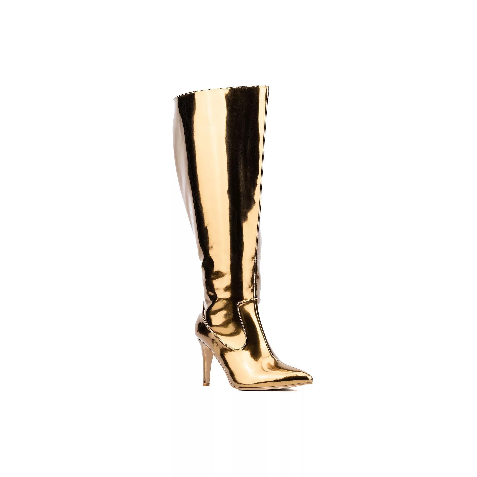 Fashion to Figure Lisette Women's Wide Width Knee-High Boots, Size: 9 Wide, Bronze Grey Product Image