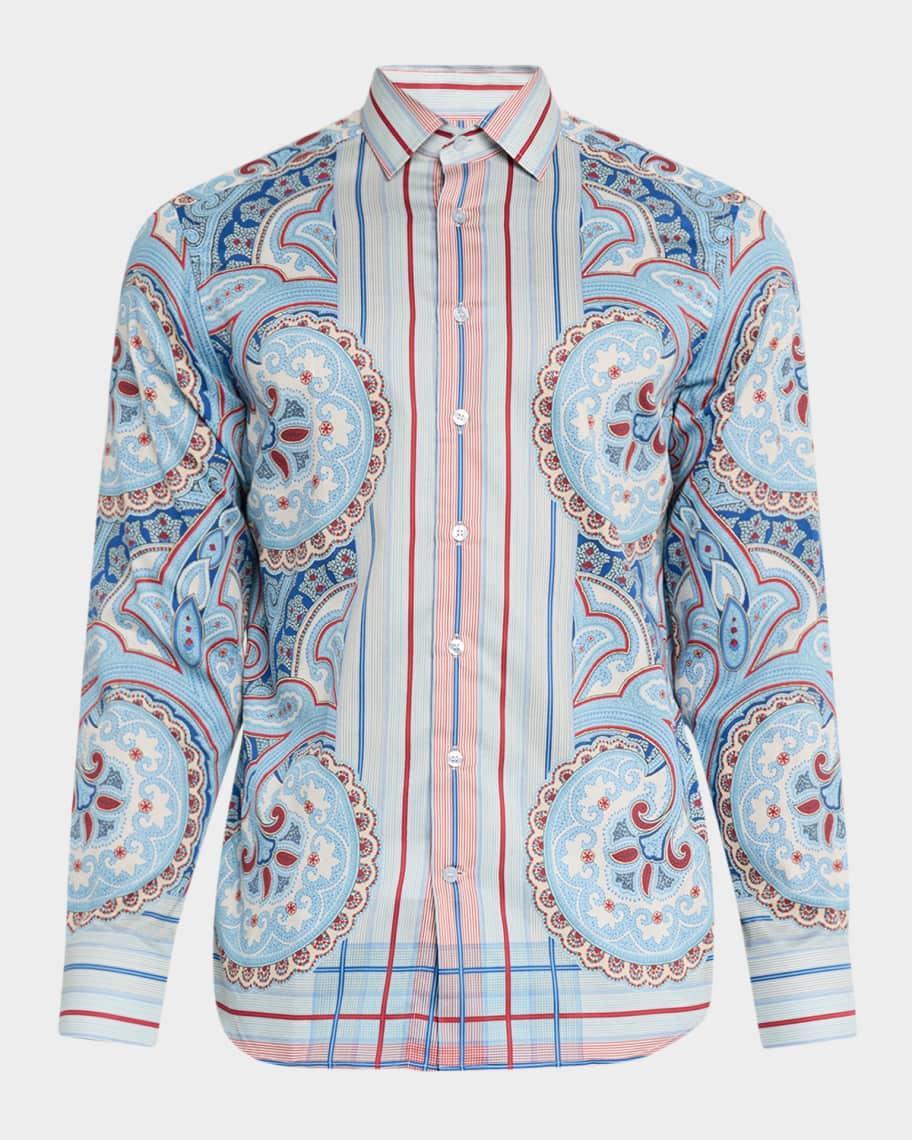 Mens Paisley Stripes Sport Shirt Product Image