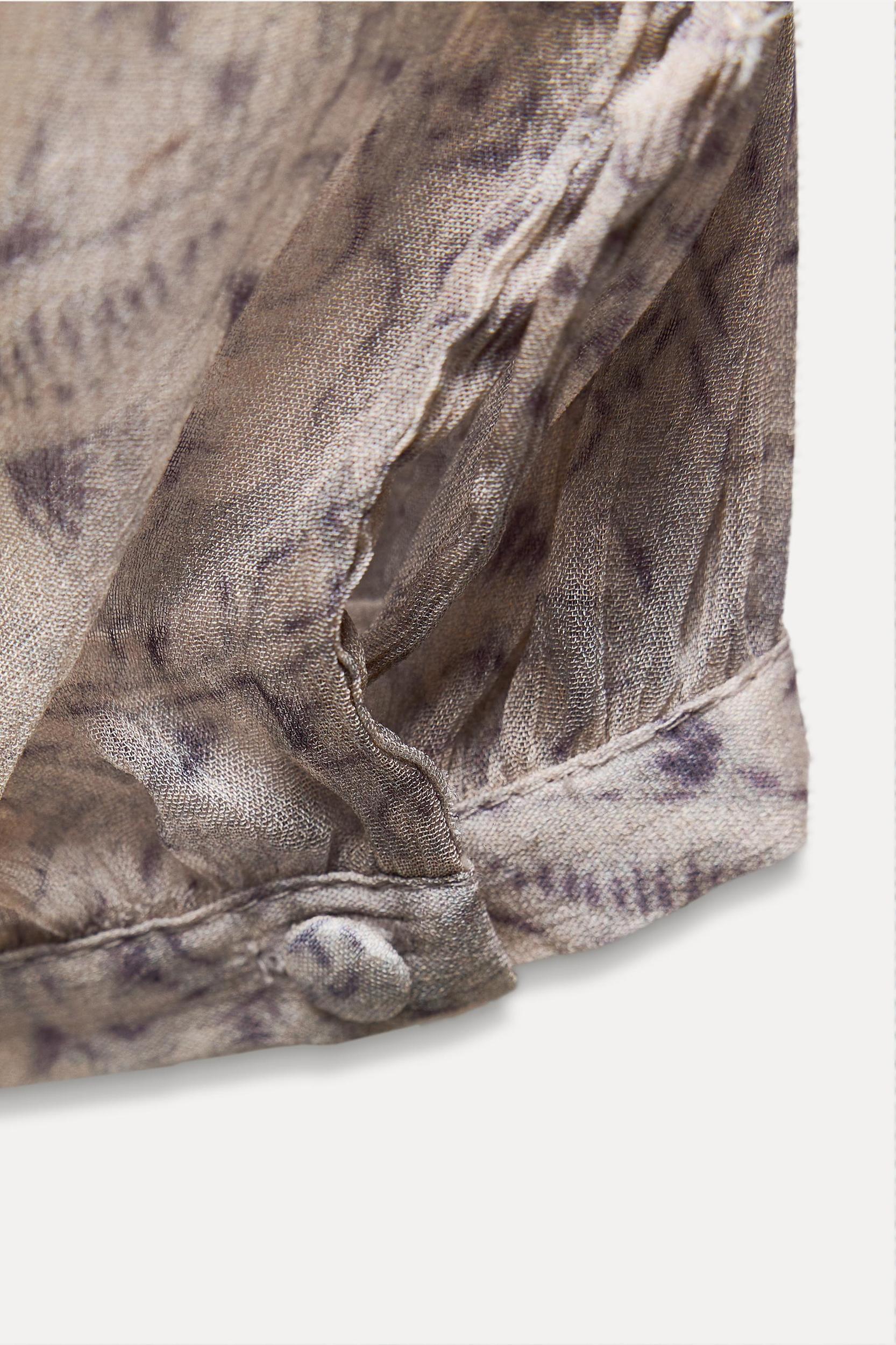 VOLUMINOUS PRINTED LONG DRESS ZW COLLECTION Product Image