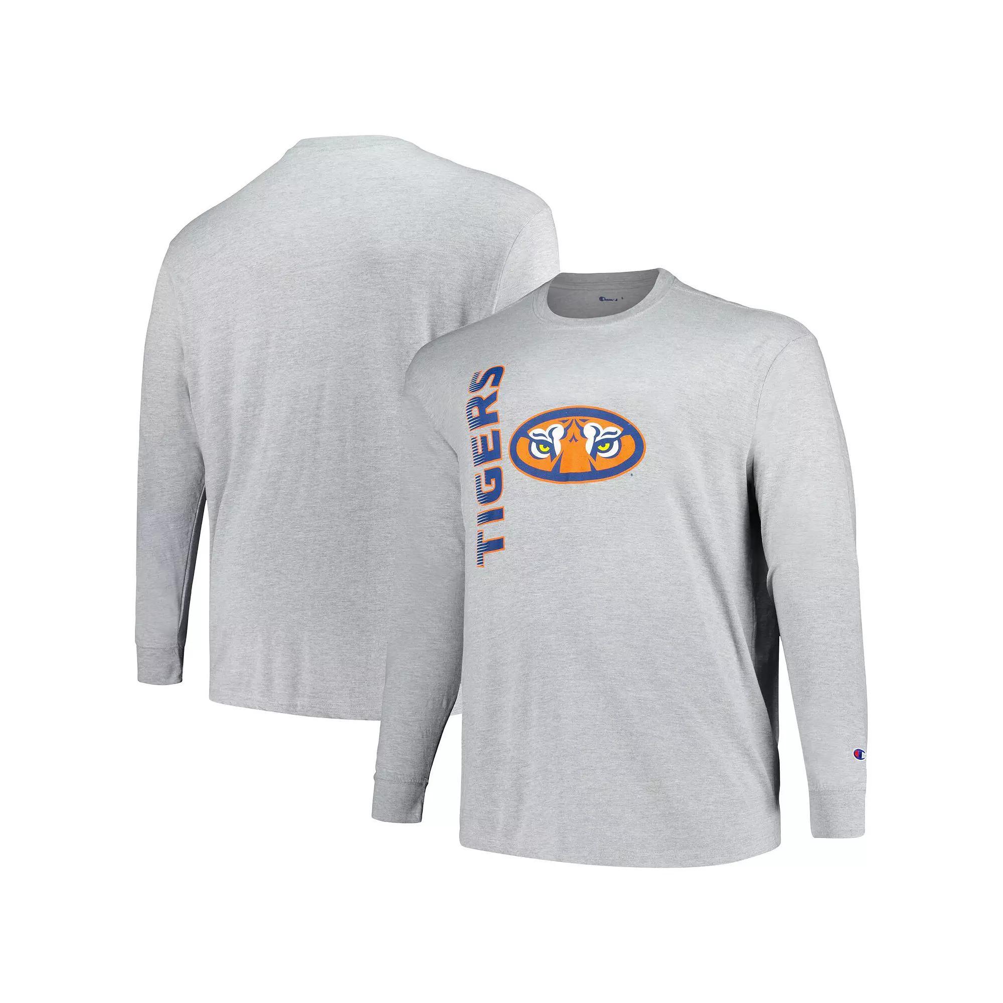 Men's Champion Heather Gray Auburn Tigers Big & Tall Mascot Long Sleeve T-Shirt, Size: 2XB, Grey Product Image
