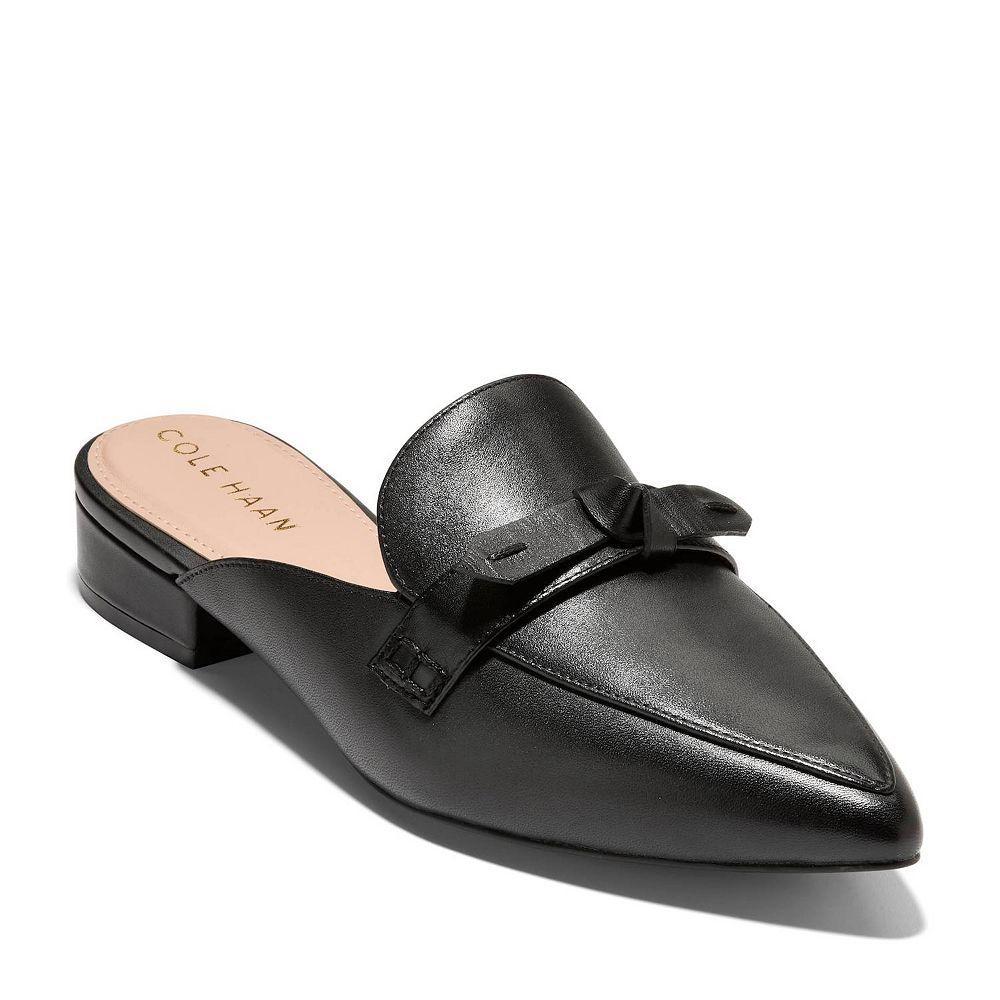 Cole Haan Piper Women's Bow Top Pointed Mules, Size: 5, Black Product Image