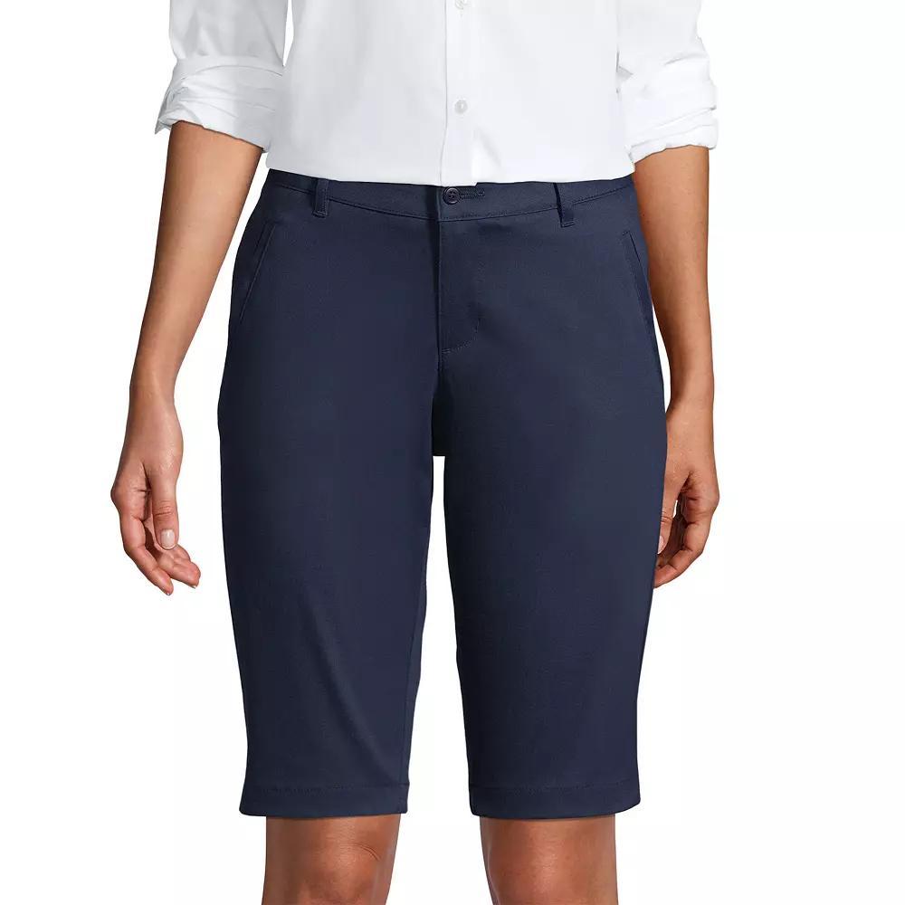 Women's Lands' End Stretch Chino Bermuda Shorts, Size: 10, Green Product Image