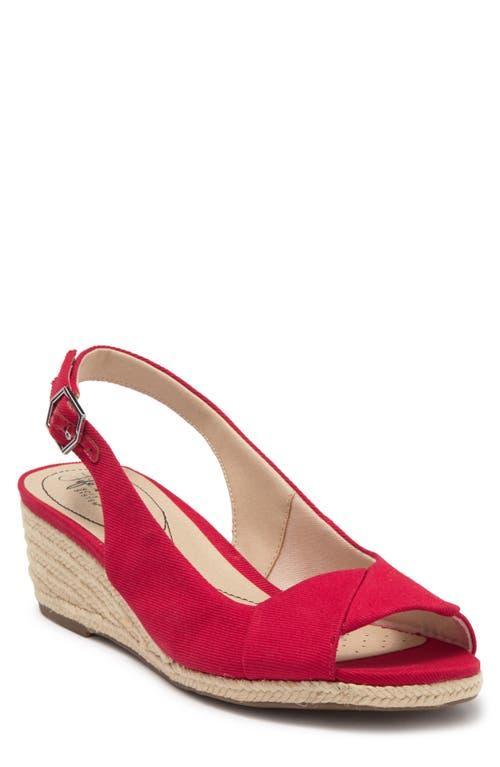 LifeStride Socialite Women's Wedge Sandals, Size: 7 Wide, Red Red Product Image