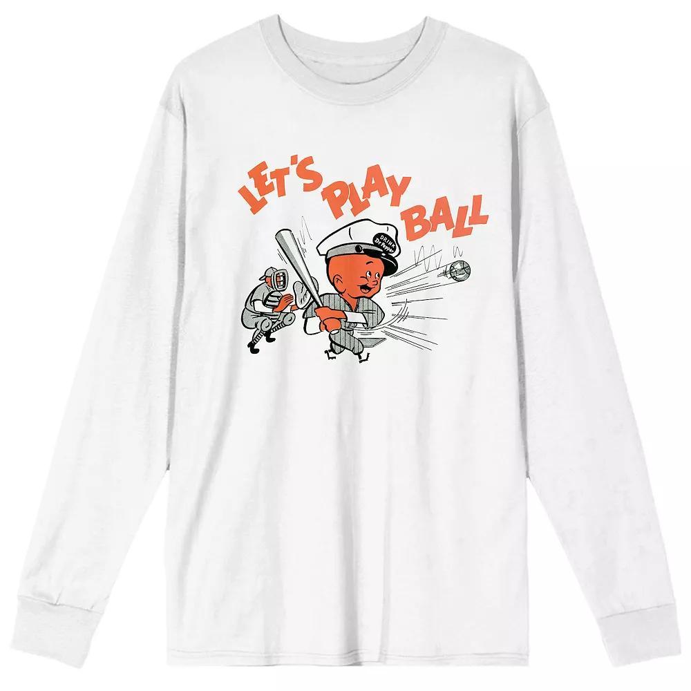 Men's Dr. Pepper Lets Play Ball Long Sleeve Graphic Tee, Size: Small, White Product Image
