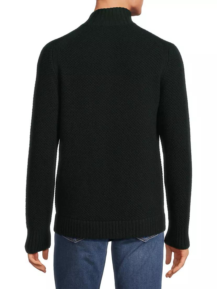 Wool Piqué Zip-Front Cardigan Product Image