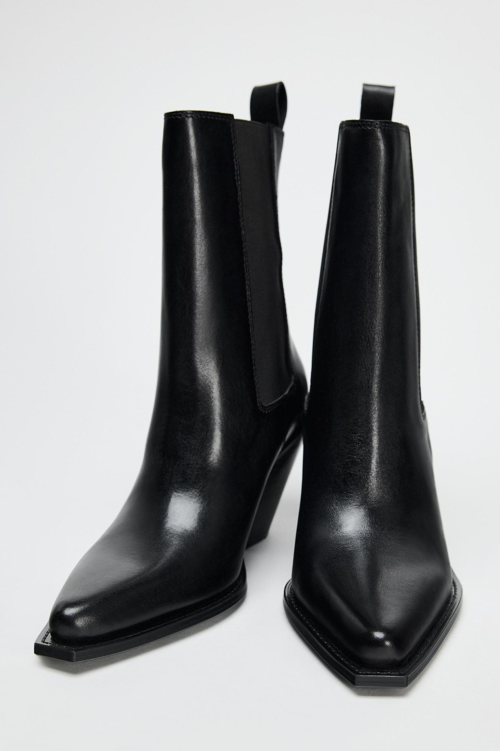 LEATHER COWBOY ANKLE BOOTS Product Image