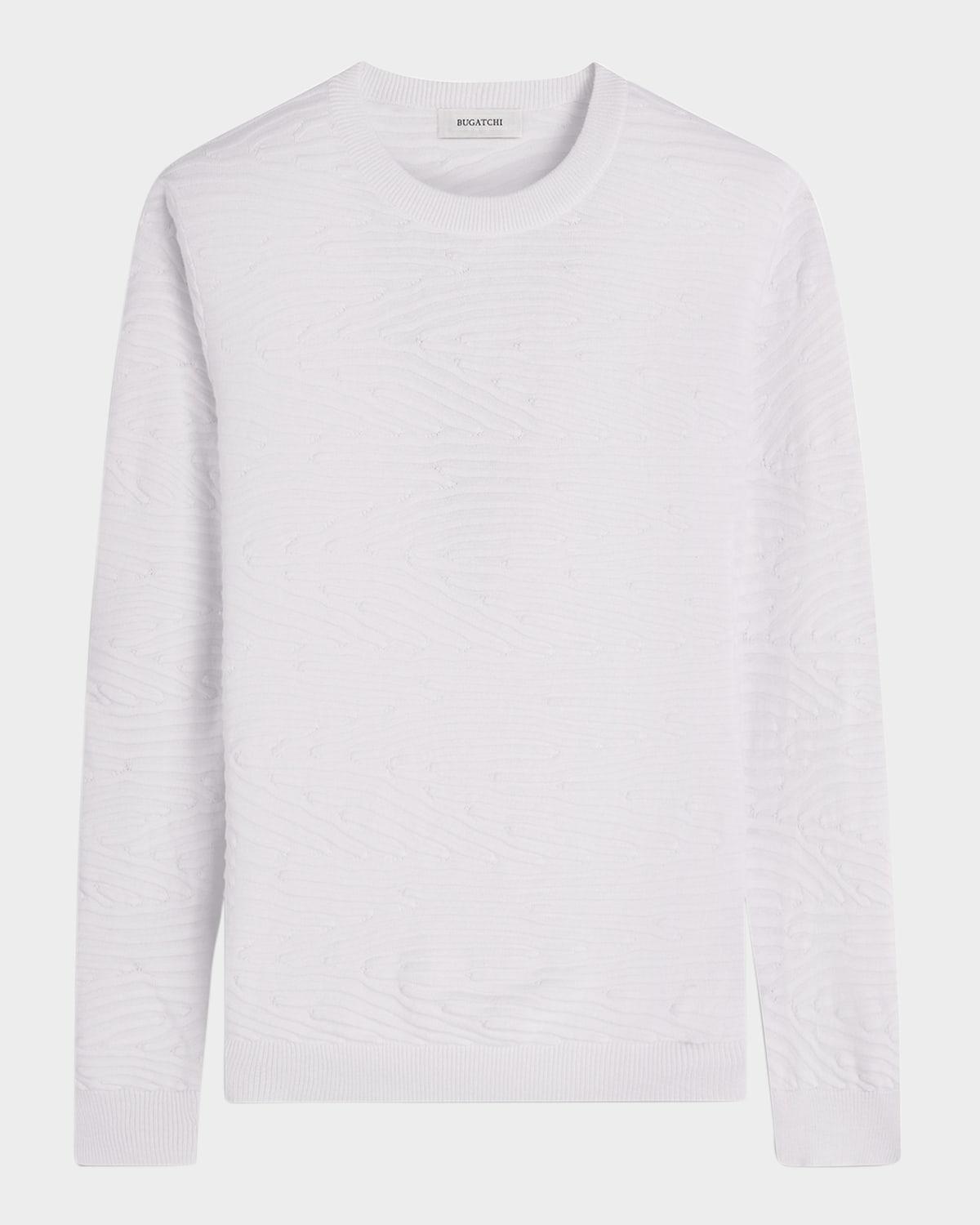 Mens Textured Long-Sleeve Crewneck Sweater Product Image