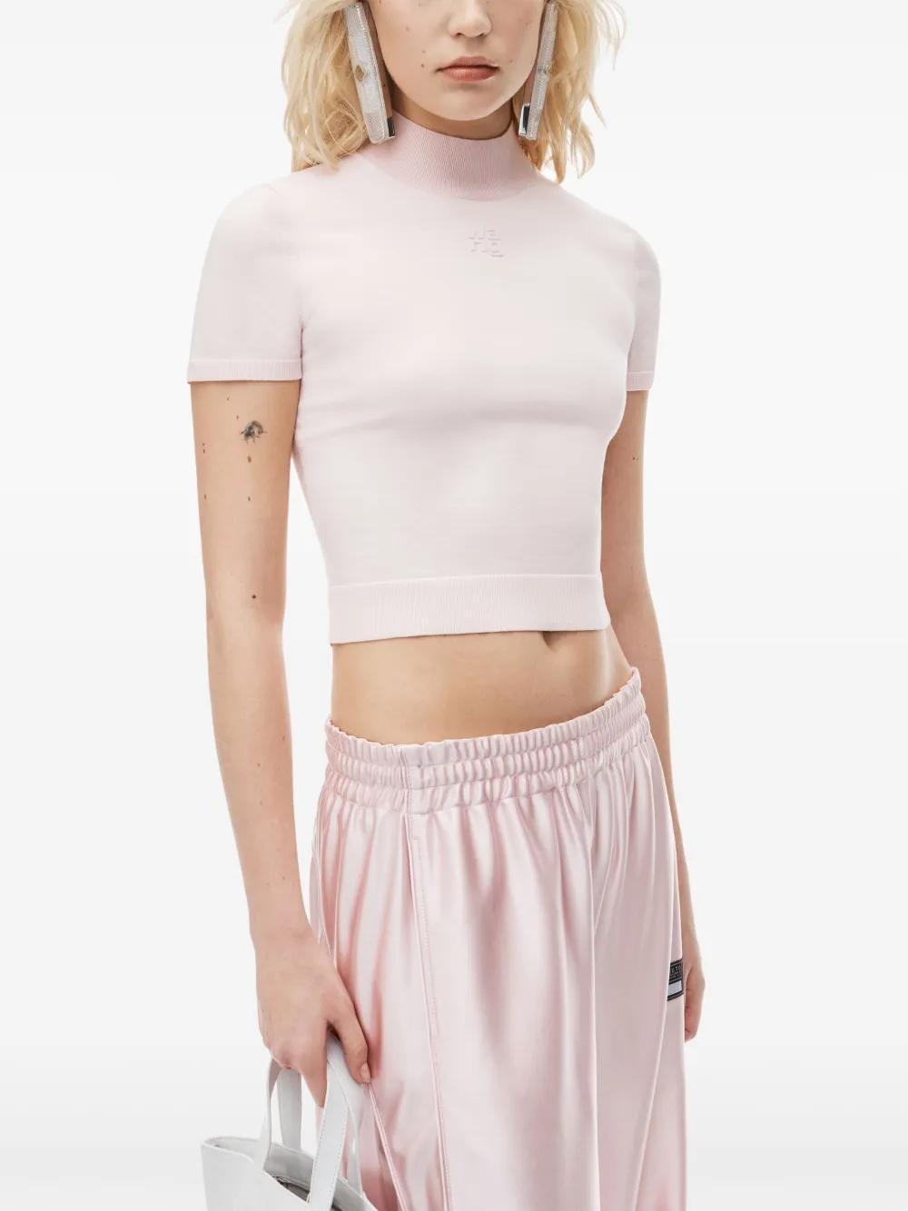 logo-embossed knitted top Product Image