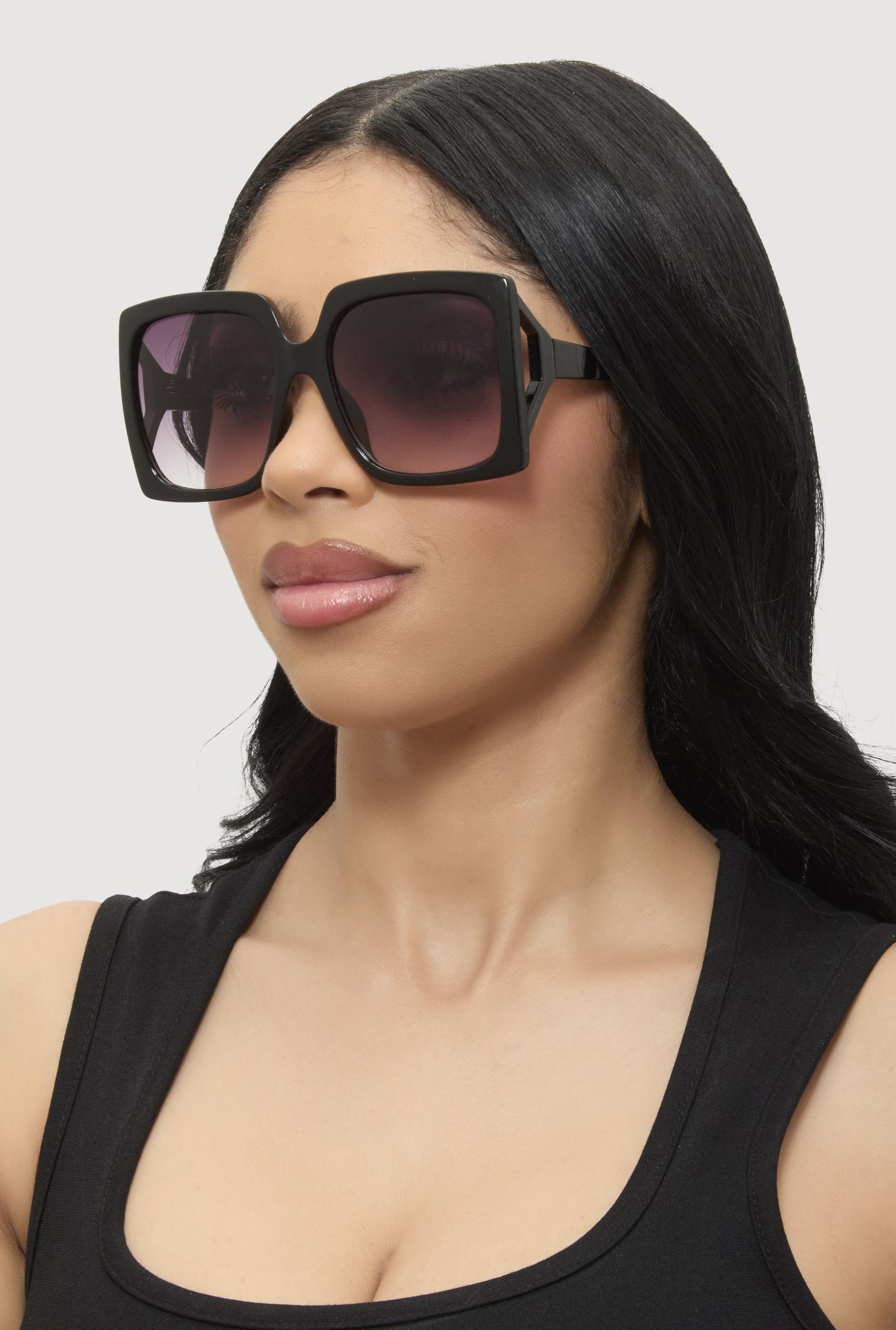Side Cutout Ombre Lens Sunglasses Female Product Image