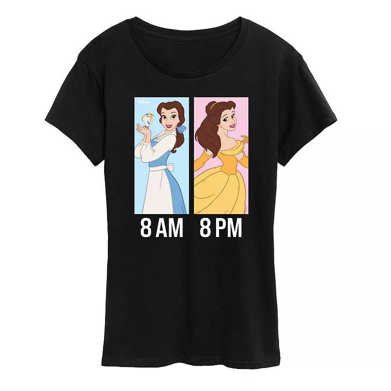 Disney Princess Belle Women's AM to PM Graphic Tee, Size: Small, Grey Blue Product Image