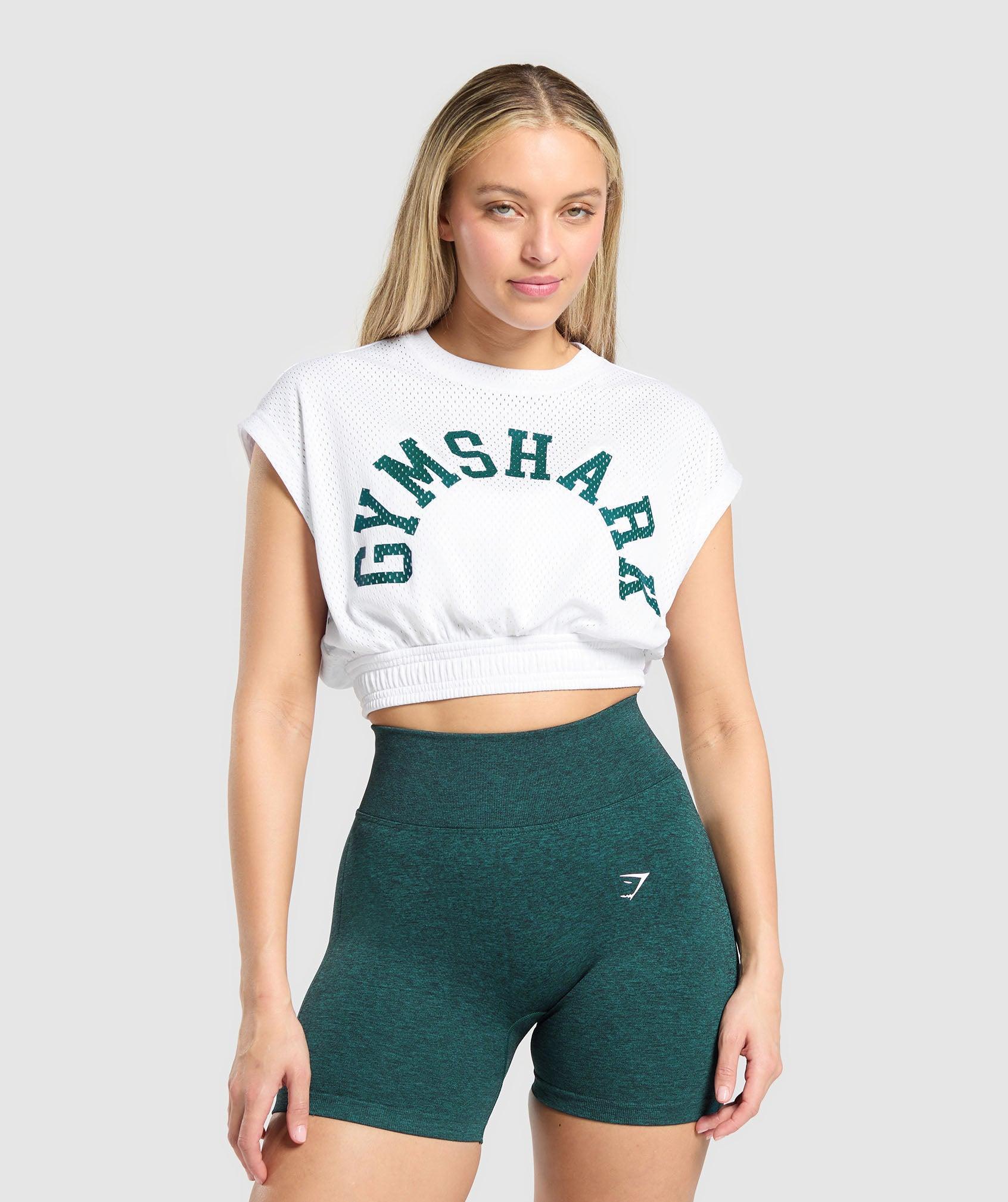Mesh Graphic Crop Top Product Image