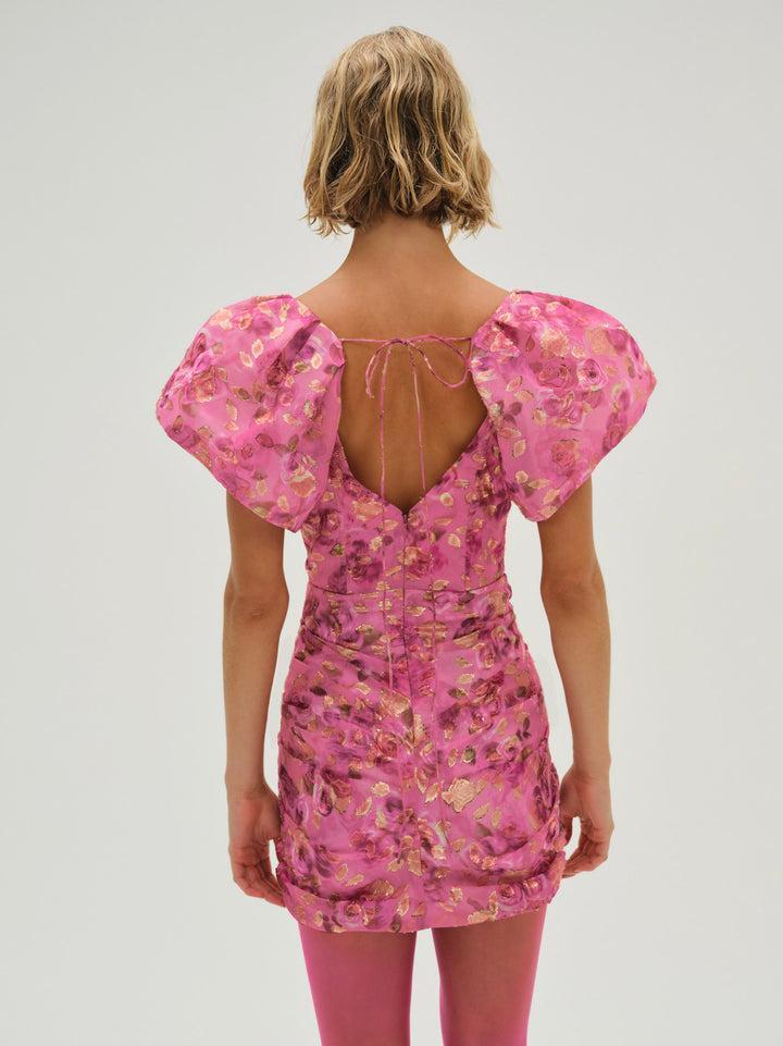 Blurred Roses Mini Dress — Pink Product Image