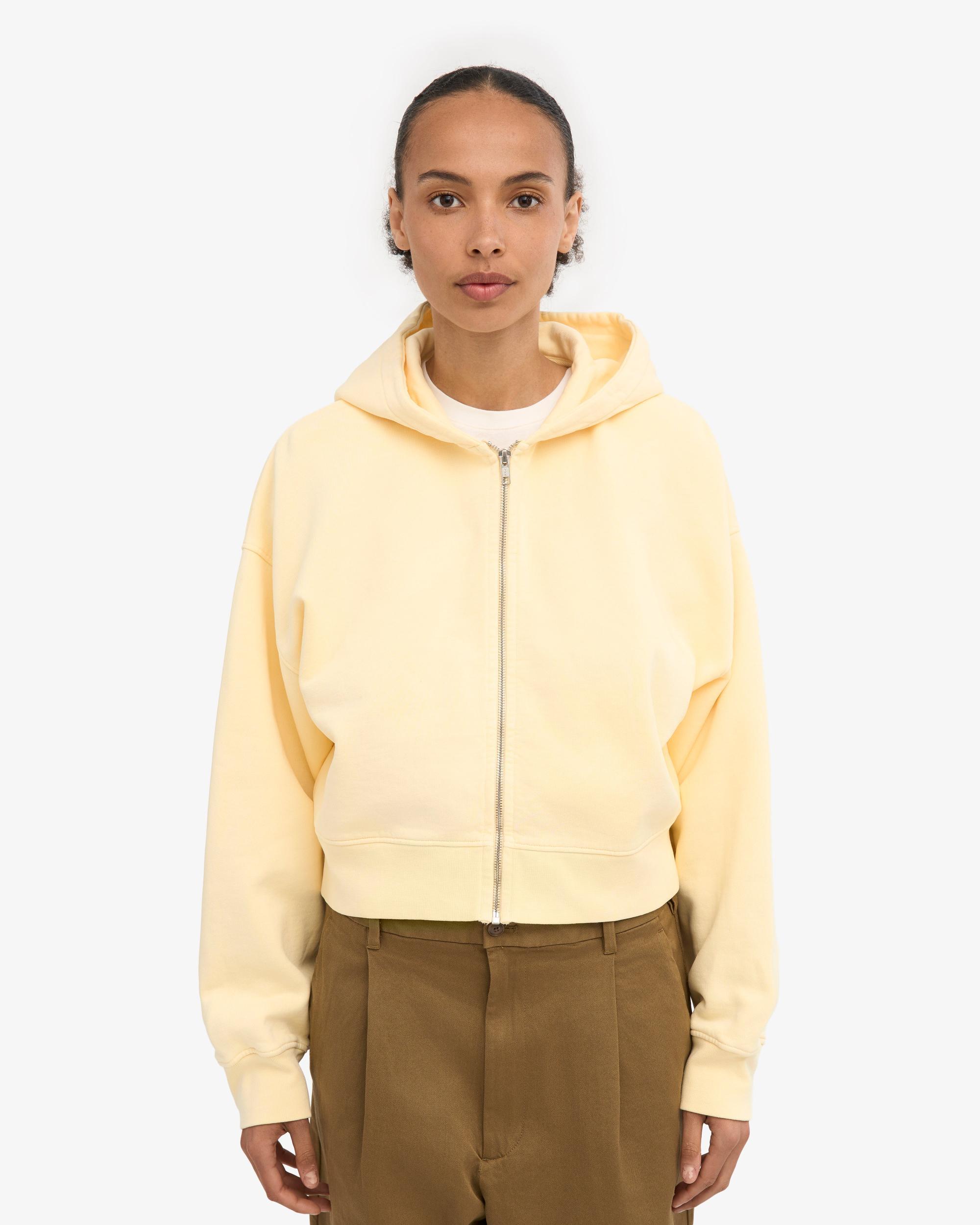 Organic Crop Zip Hood - Soft Yellow Product Image