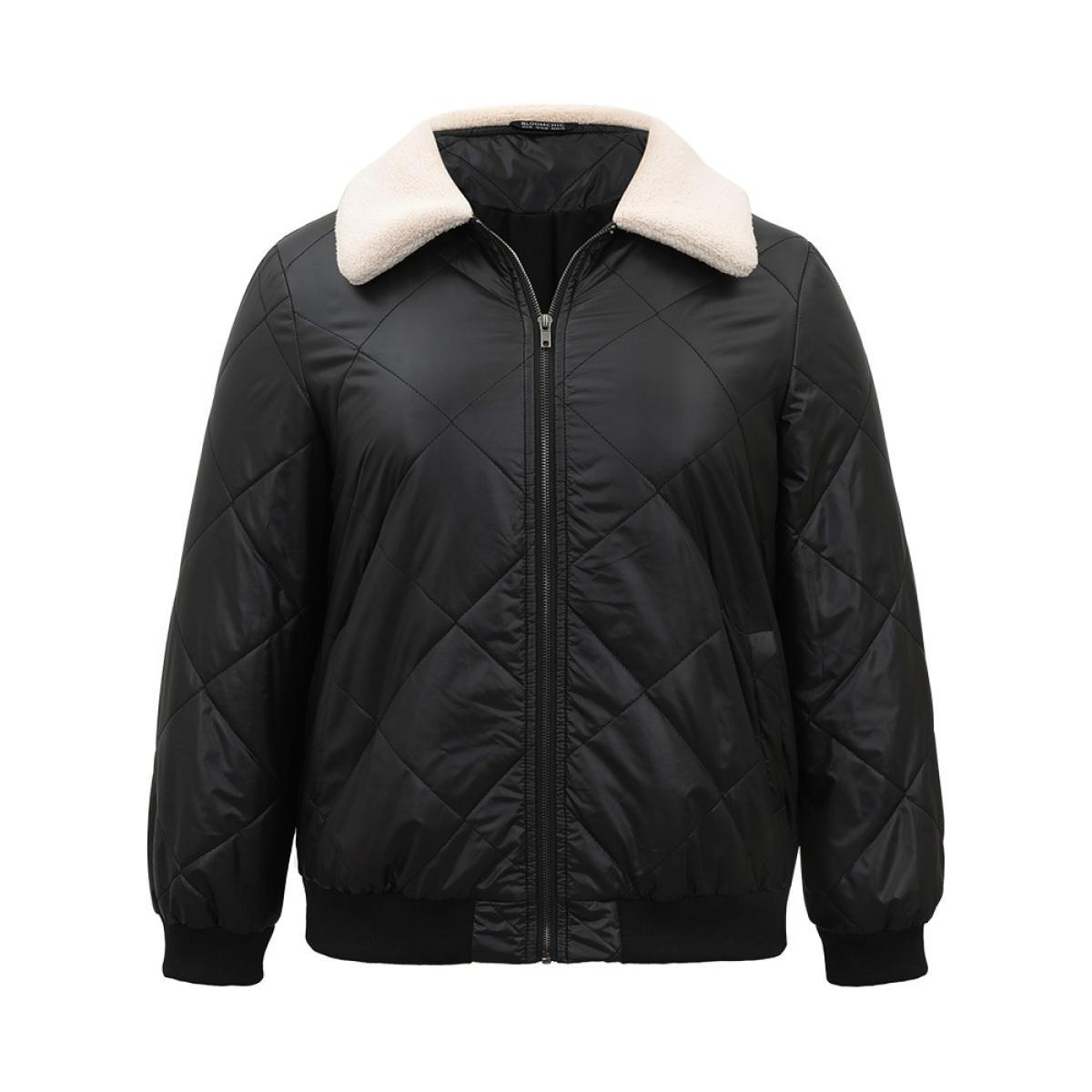 Plus Size Women Dailywear Plain Lined No stretch 22-24/3X Pocket Casual Cotton Jackets BloomChic Product Image
