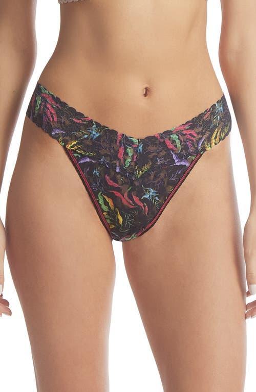 Printed Original-Rise Signature Lace Thong Product Image