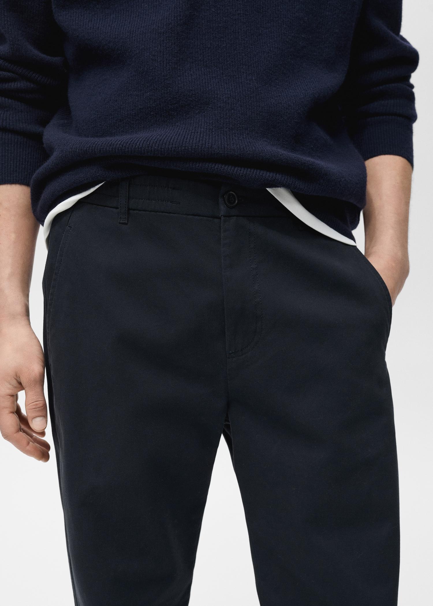 Regular-fit cotton pants with drawstring - Men | MANGO USA Product Image