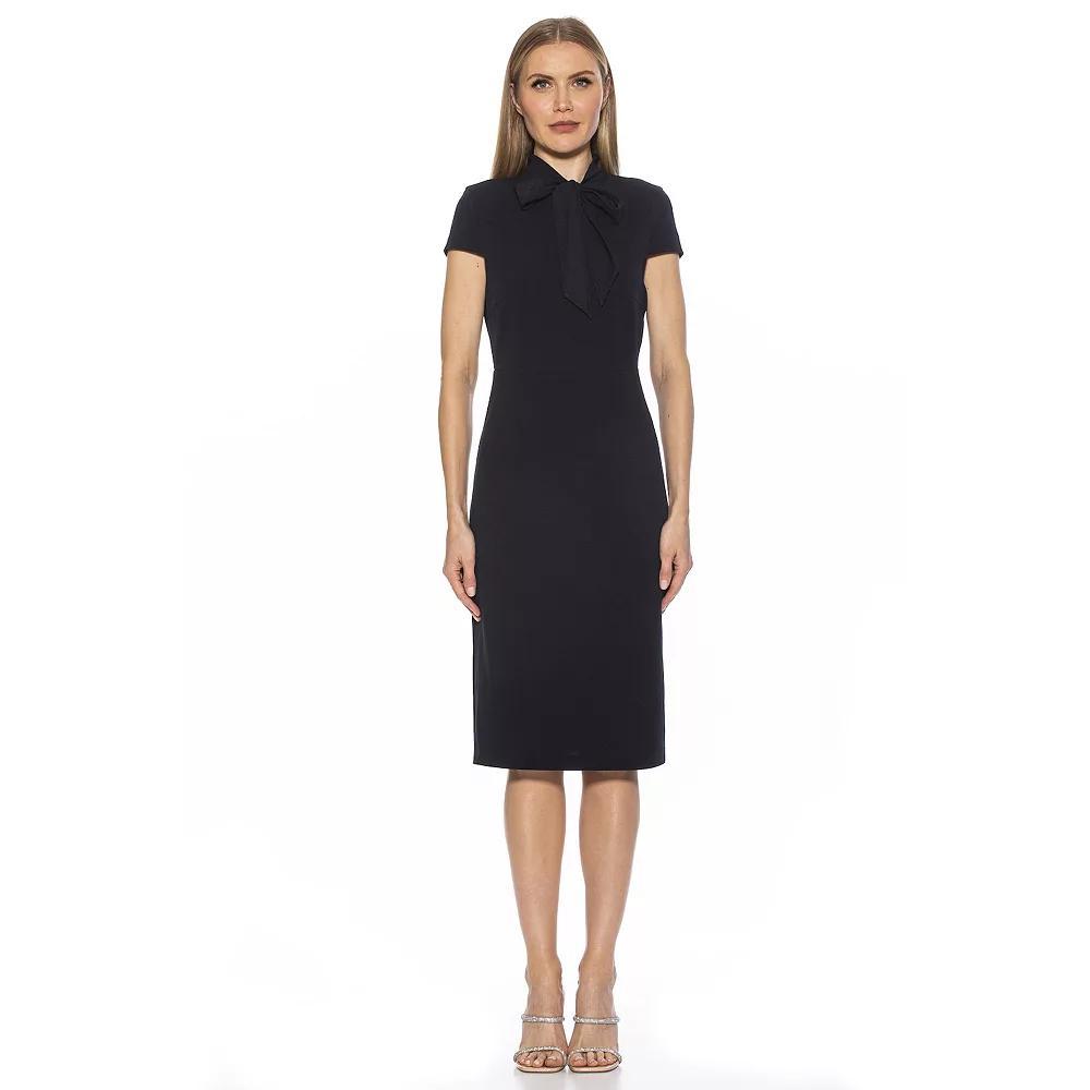 Women's ALEXIA ADMOR Cap-Sleeve Sheath Dress, Size: Medium, Blue Product Image