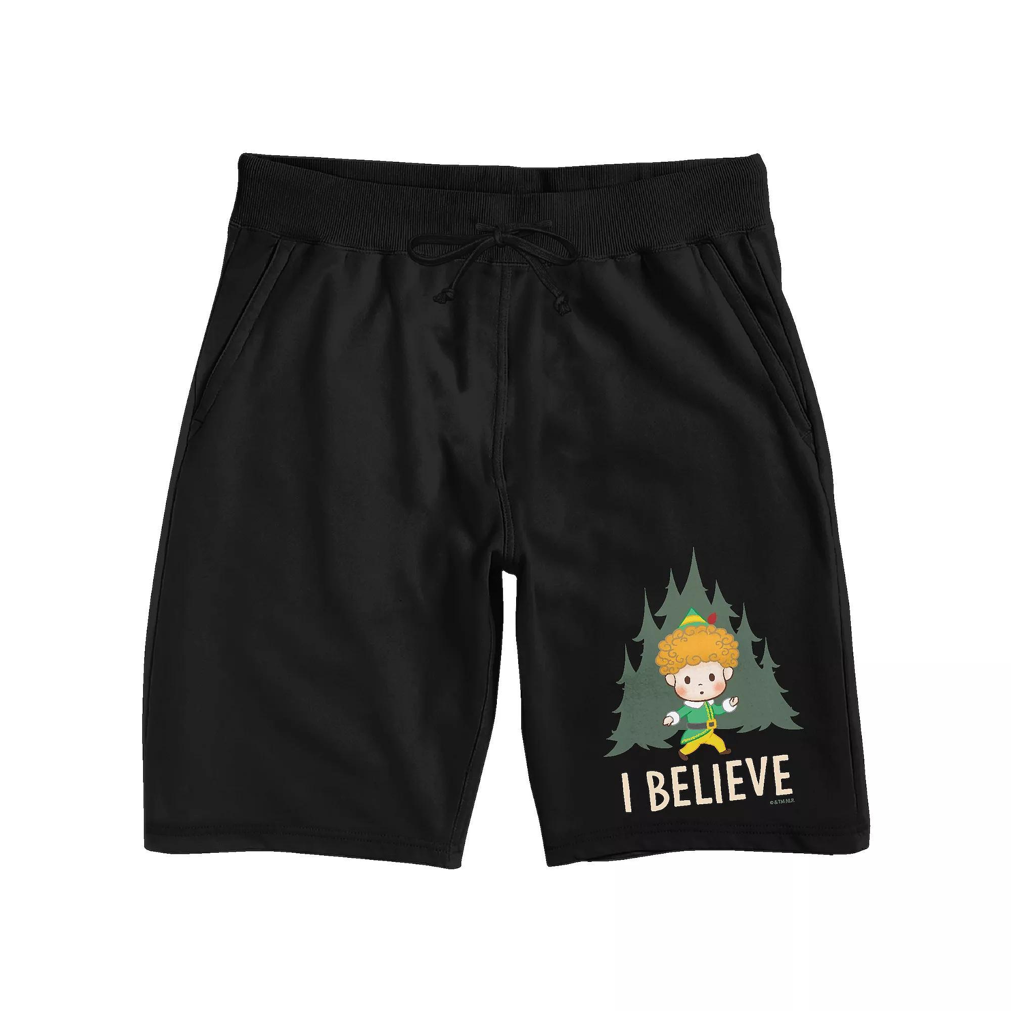Men's Elf I Believe Buddy Sleep Shorts, Size: XXL, Black Product Image
