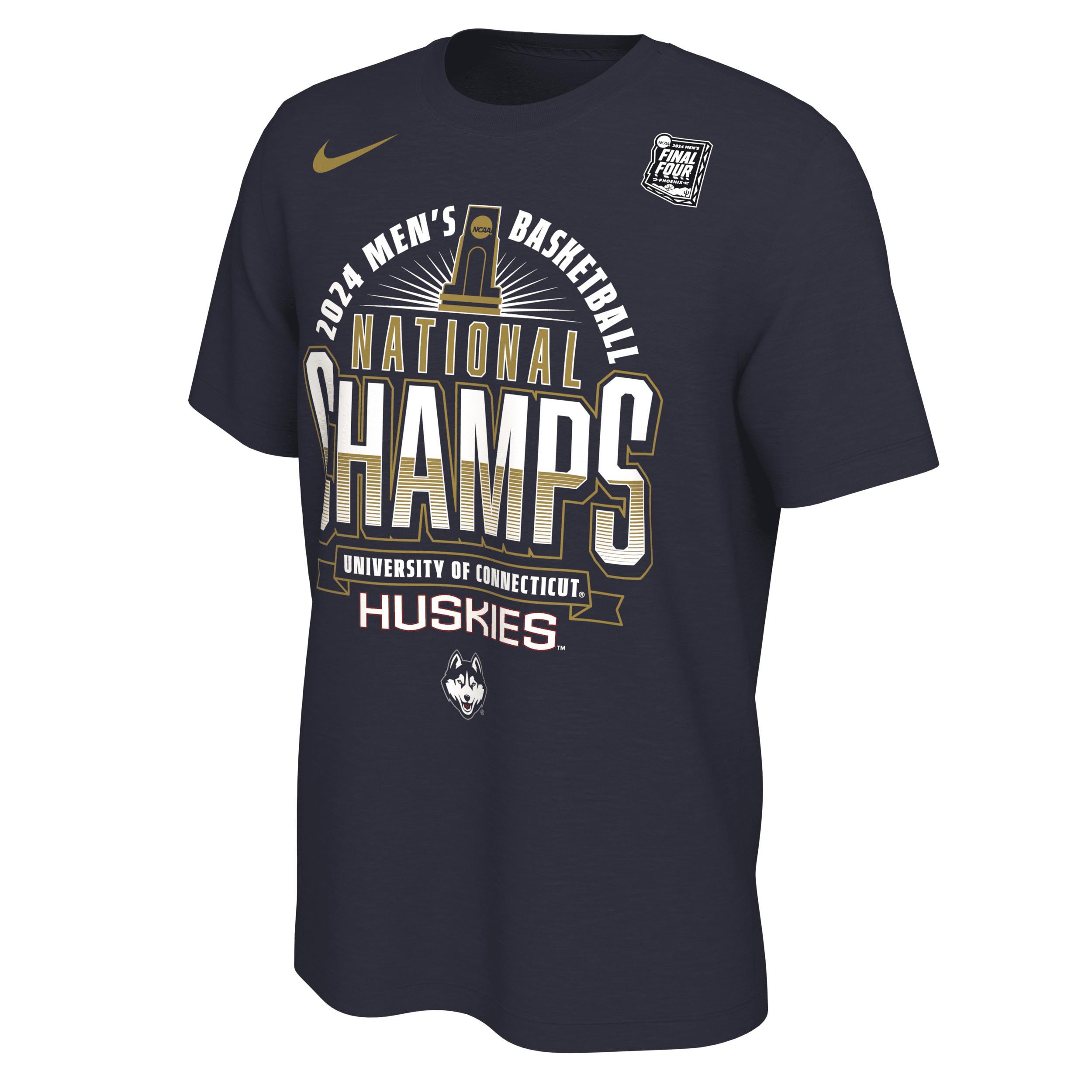 UConn 2024 Men's National Champ Men's Nike College Basketball T-Shirt Product Image