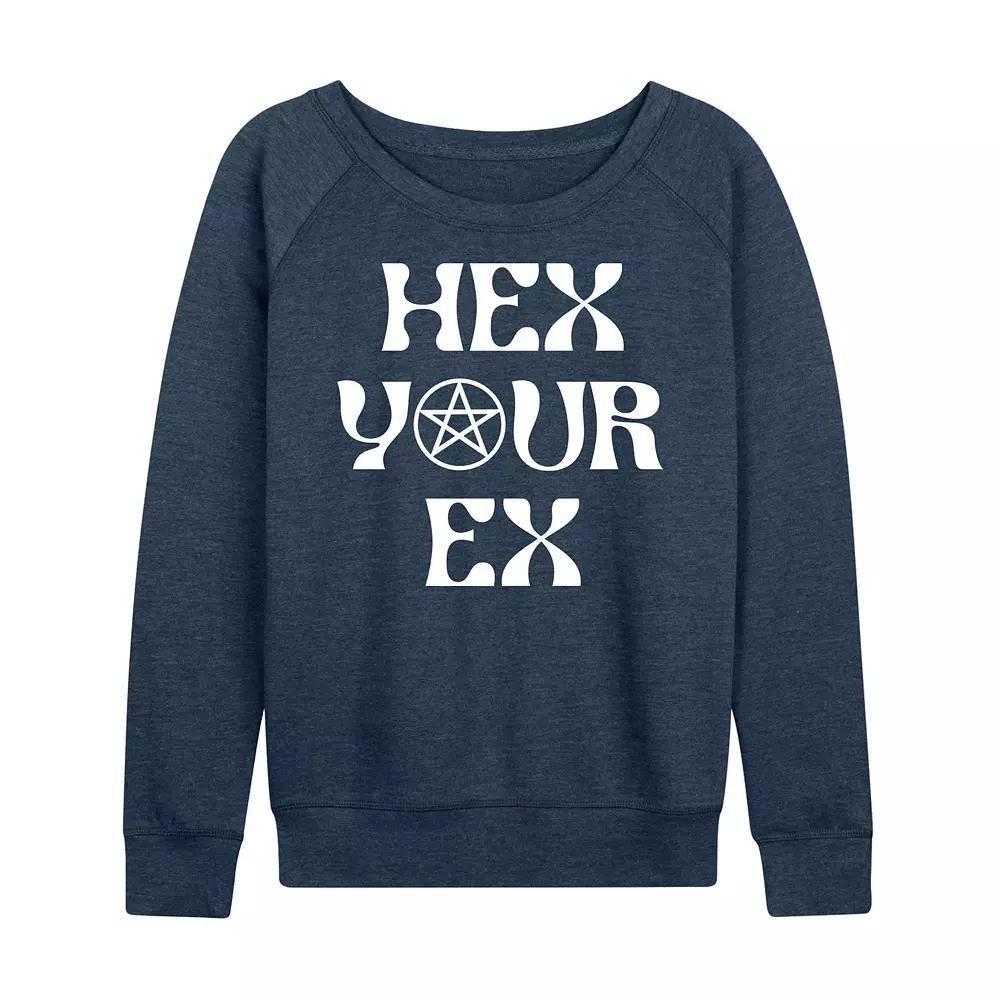 Womens Hex Your Ex French Terry Long Sleeve Tee Grey Blue Product Image