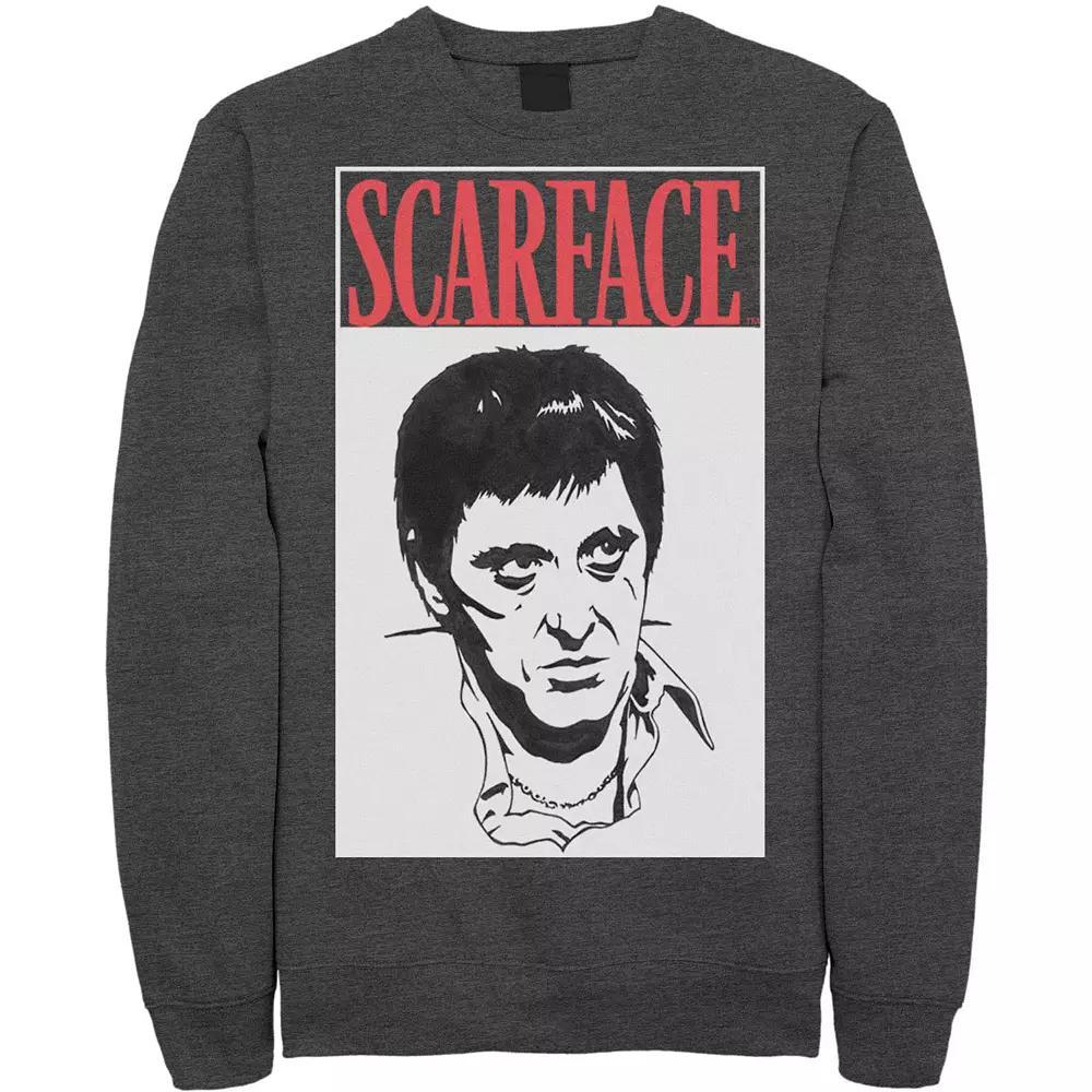 Men's Scar Face Scare Face Stare Big Face Sweatshirt, Size: Large, Black Product Image