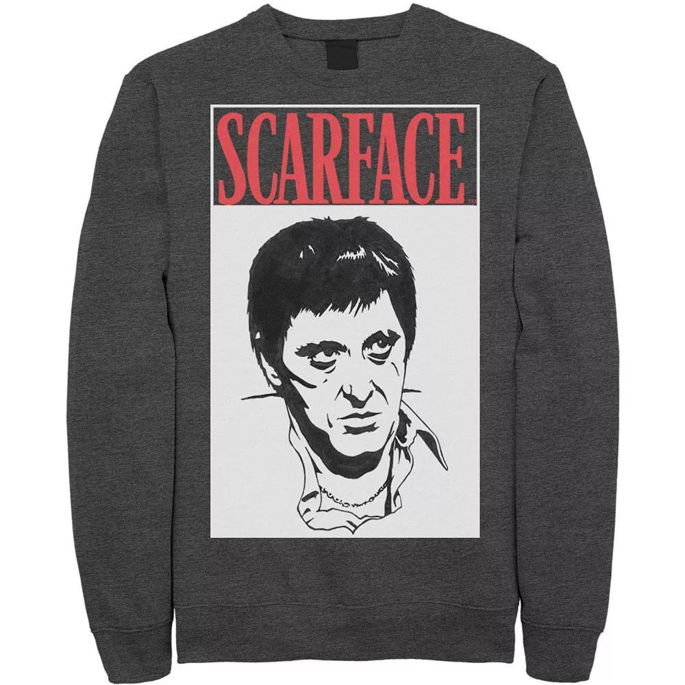 Men's Scar Face Scare Face Stare Big Face Sweatshirt, Size: Large, Black Product Image