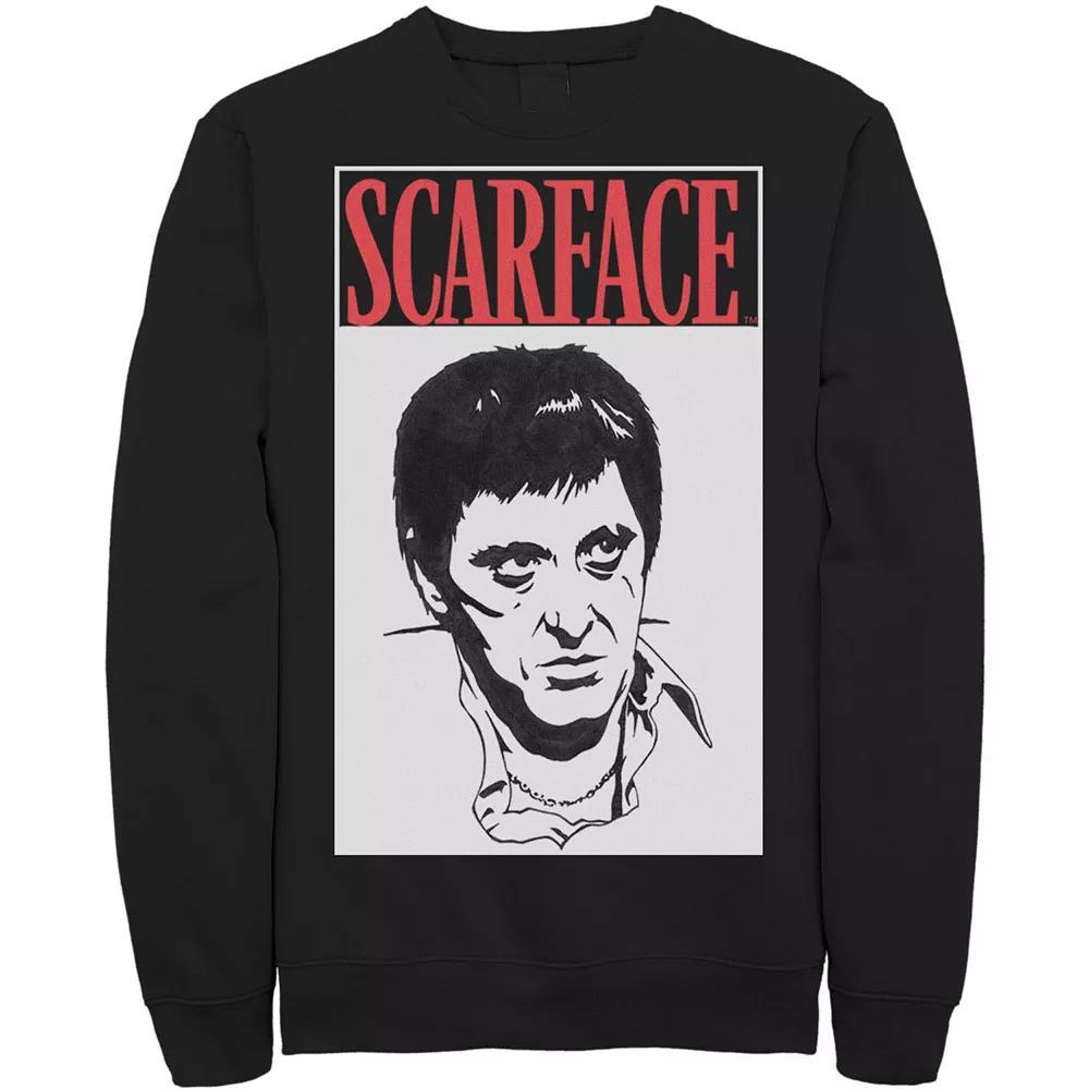 Men's Scar Face Scare Face Stare Big Face Sweatshirt, Size: Large, Black Product Image