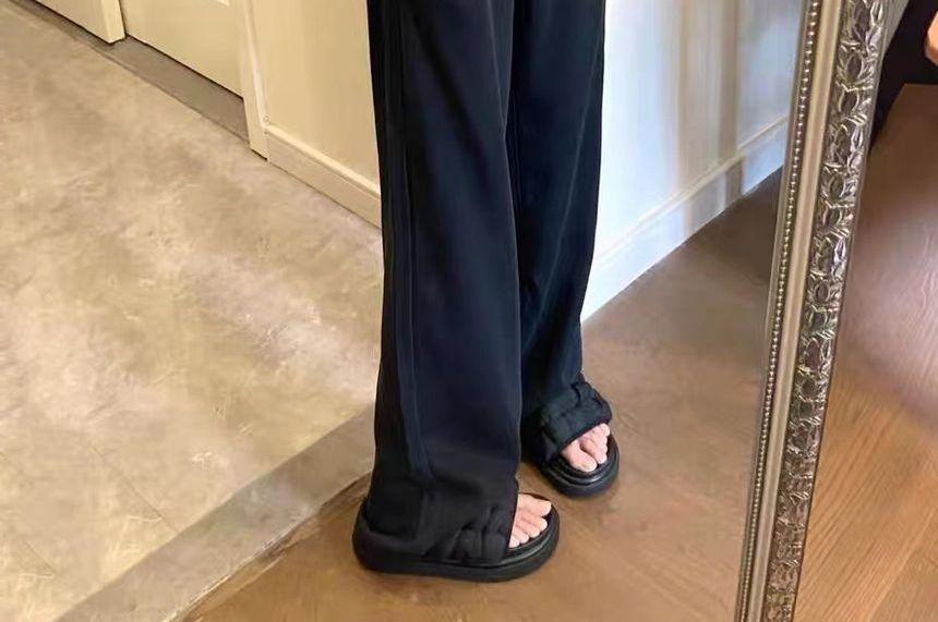 High Rise Plain Straight Leg Jeans Product Image