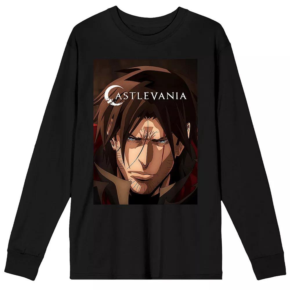 Men's Castlevania Title Logo Long Sleeve Graphic Tee, Size: XXL, Black Product Image