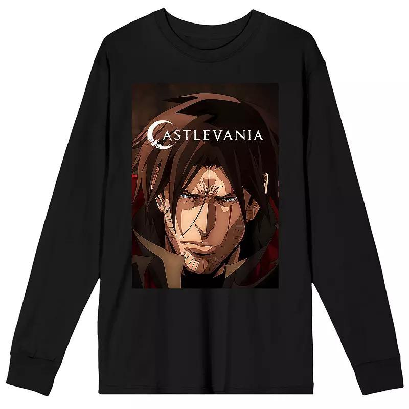 Men's Castlevania Title Logo Long Sleeve Graphic Tee, Size: XXL, Black Product Image